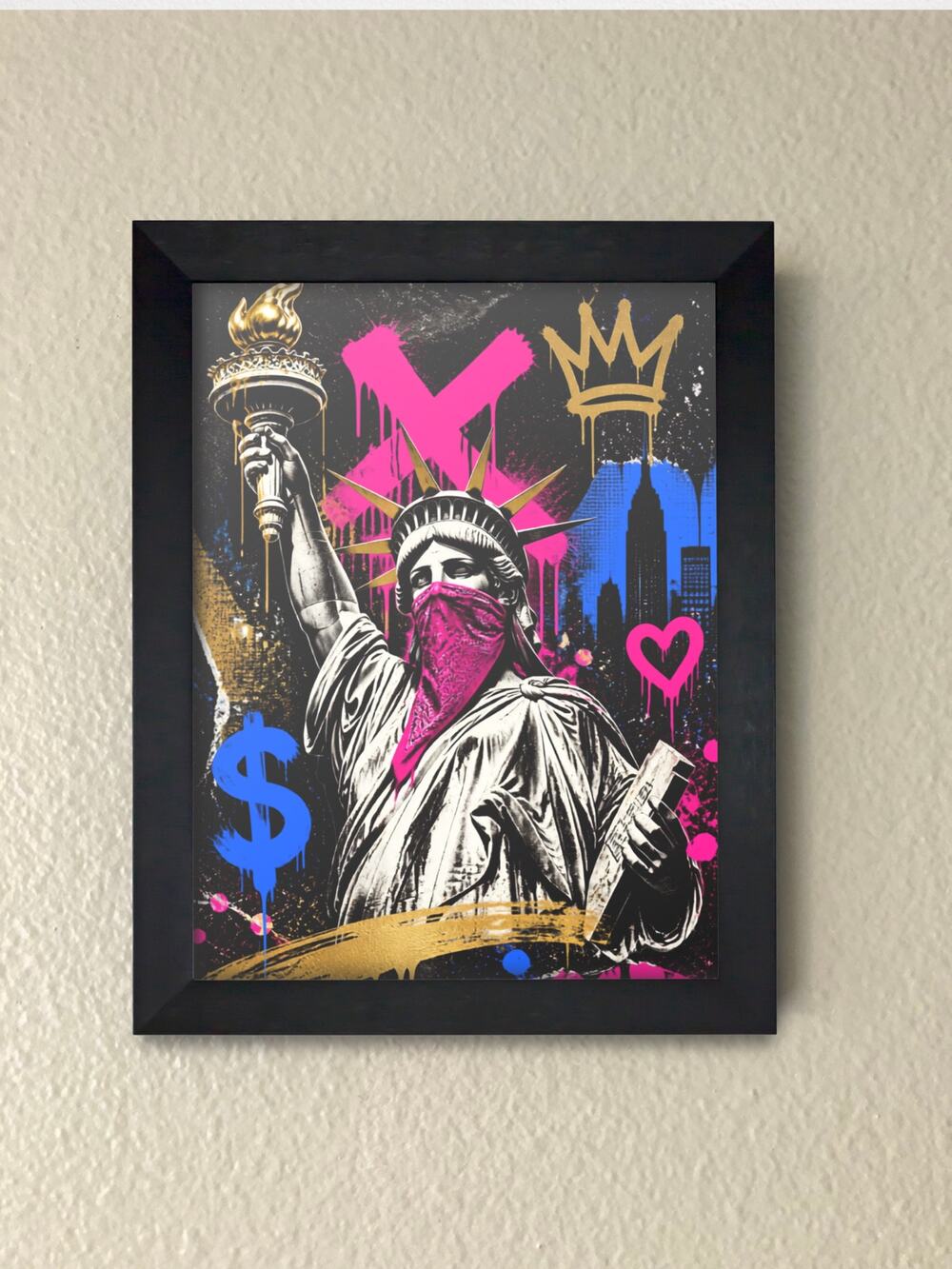 Framed Statue of Liberty Urban Pop Wall Art Print